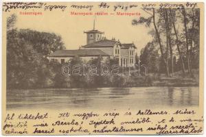 1908 Szászrégen, Reghin; Marosparti részlet. Hübner Ignác kiadása / Mures riverside