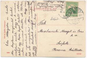 1908 Szászrégen, Reghin; Marosparti részlet. Hübner Ignác kiadása / Mures riverside