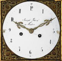 Szekrényóra, (kandallóóra) XVIII. sz. Nyitra. Joseph Flory in Neutra órásmester felirattal, felesütő...