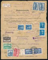 1928-1939 Meghatalmazás 1925-ös dátummal 27 db bélyeggel / Authorisation form with 27 stamps