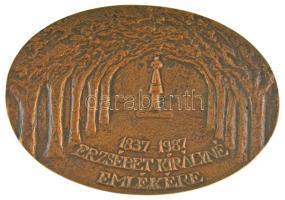 DN Gödöllő / 1837-1987. Erzsébet királyné emlékére bronz emlékplakett (101x71mm) T:UNC