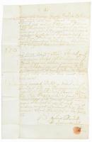 1723 Mocsoládi mező használatáról szóló kötelezvény mernyei, gesztelyi, gamási és karádi gazdák részére Somogy megye helyettes bírájának aláírásával