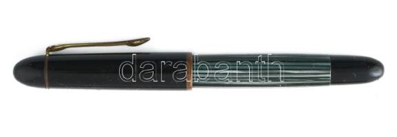 Pelikan női töltőtoll, arany 14 K heggyel, szép állapotban, Pelikan fém dobozban, h: 12,5 cm