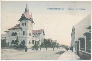 Dicsőszentmárton, Tarnaveni, Diciosanmartin; Kaszinó és villasor. Hangya szövetkezet kiadása / casino and villa alley (EK)