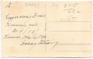 1940 Kolozsvár, Cluj; Magyarország B válogatott - Kolozsvár válogatott 2:1 (1:0), labdarúgók, focist...