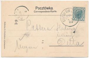 1900 Jordanów, Dworzec kolejowy / Bahnhof / railway station, train, locomotive