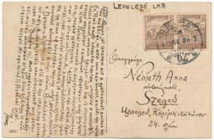 1922 Sakkozó pár. Sziluettes művészlap / Chess game, silhouette art postcard (EK)