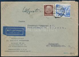 1940 Cenzúrázott légi levél Budapestre / Censored airmail cover to Budapest