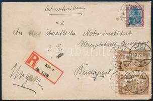 1922 Ajánlott levél Budapestre / Registered cover to Hungary "KIEL"