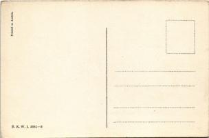 Karácsony, Mikulás rénszarvas szánon / Christmas art postcard, Saint Nicholas. B.K.W.I. 3081-3. s: L...