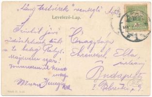 1906 Arad, Városháztér. Posta-Utalvány montázs postással. Kiadja Bloch H. / town hall square. Art No...