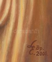 László Elemér (1931-2022): Szent István. Olaj, farost, jelzett. 70x50 cm Fakeretben