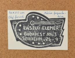 László Elemér (1931-2022): Mária fogantatása. Olaj, farost, jelzett. 50x40 cm Fakeretben