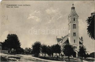 1934 Nyitrazsámbokrét, Zabokreky nad Nitrou, Nitranskych Zabokriek; Római katolikus templom / Rim. kat. kostol / church (vágott / cut)