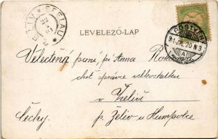 1901 Pöstyén-fürdő, Kúpele Piestany; Cigányzenekar, Radics prímás. A Bernas / National Zigeuner Kape...