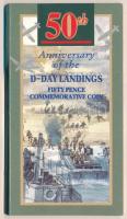 Nagy-Britannia 1994. 50 Pence Cu-Ni A D-nap 50. véfordulója karton dísztokban, tájékoztatóval T:UNC  Great-Britain 1994. 50 Pence Cu-Ni 50th Anniversary of the D-Day Landings in cardboard case, with information C:UNC