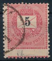 1889 5kr látványosan elfogazva / Mi 30 shifted perforation