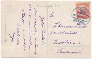 1918 Arad, Andrássy tér, emeletes autóbusz, Neumann M. ruhatelepe, Központi divatárúház, Fehér keres...