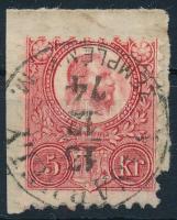 1871 Réznyomat 5kr nagy festékfolttal / Mi 10 with paint spot