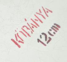 Kőbányai Lampart zománcozott bonbonier, jelzéssel, kopással, m: 11,5 cm