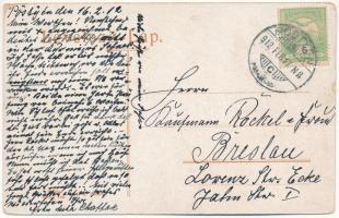 1912 Pöstyén, Pistyan, Piestany; V. Átalakulás. Gipsz H. kiadása. Humoros litho művészlap / Metamorp...