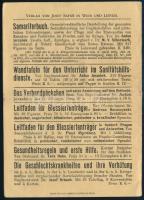 cca 1914-1918 Dr. Menz Félix: Emlékeztető lap katonák részére a nemi betegségek lényege s azok veszé...