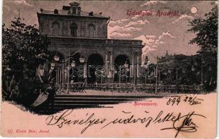 1899 (Vorläufer) Arad, Baross park, kioszk, étterem. Kiadja ifj. Klein Mór / park, kiosk, restaurant