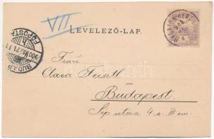 1900 Balatonberény, Grófi kastély, templom. Mérei Ignác kiadása s: S.R