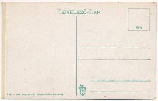 Csíz, Csízfürdő, Cíz Kúpele; Fürdő utca, Ócskai Brigadéros kávéház. Szoyka Pál kiadása 6. sz. 1913. ...