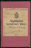 1895 Pozsony, M. kir. csallóközi 42. népfölkelő járás népfölkelési igazolványi könyv