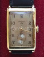 Wagner 15 köves jelzett 14K-os arany (Au) karóra, bruttó 25,6g, működőképes / gold watch 15 rubys, numbered
