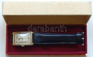 Wagner 15 köves jelzett 14K-os arany (Au) karóra, bruttó 25,6g, működőképes / gold watch 15 rubys, n...