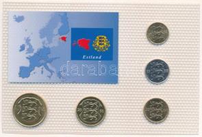 Észtország 1994-2004. 10s-5K (5xklf) "Észtország utolsó nemzeti pénzei" vákuumcsomagolt fo...