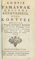 Kempis Tamásnak Kristus követésérol négy könyvei mellyek a boldog emlékezetü Kárdinál Pázmán Péter esztergomi érsek által meg-magyaráztattak; most pedig a Magyar Nemzetnek lelki épületire és oktatására ki-nyomtattattak. Nagyszombat, 1772, A Jesus Társasága Akademiai Kollegiumán. Betőivel, 456 p. Korabeli kartonált papírkötés, kopott borítóval, foltos lapokkal.