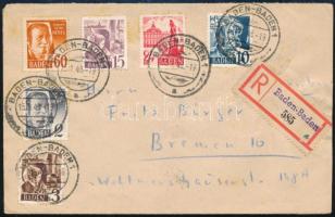 Baden 1948 Ajánlott levél / Registered cover