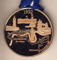 Nagy-Britannia 1992. "Londoni maraton" érdemérem T:exPP szalagon