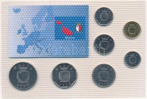 Málta 1998-2007. 1c-1L (7xklf) "Málta utolsó nemzeti pénzei" vákuumcsomagolt forgalmi össz...