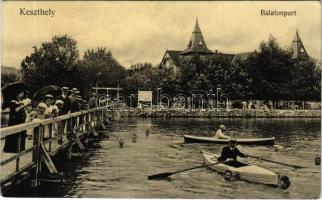 1912 Keszthely, Balaton part, csónakázók. Mérei Ignác 509. 1907.