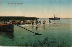 Balaton, halászok hálóval (fl)