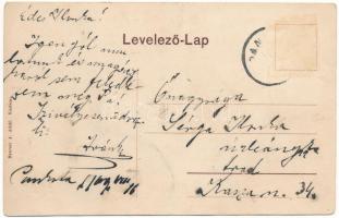 1909 Pankota, Pancota; Csiky Gergely utca és a Fő út, vasútállomás, üzletek. Menczer A. Adolf kiadás...