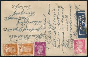 1951 Légi képeslap Magyarországra / Airmail postcard to Hungary