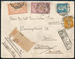 1925 Ajánlott expressz levél Zürichbe / Registered express cover to Zürich