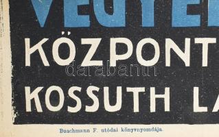 Hadirokkantak és hadiözvegyek pártja plakát. cca 1920 Litográfia. s: Gáspár. Kisebb sérülésekkel. Ha...