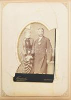 cca 1865-1870-1910 Régi családi fotóalbum, összesen 63 db fotóval, nagyrészt keményhátú fotók, de kö...