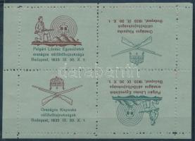 1933 Polgári Lövész Egyesületek levélzáró kisív / label mini sheet