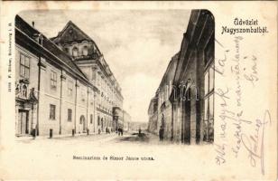 1902 Nagyszombat, Tyrnau, Trnava; Szeminárium és Simor János utca. F. Richter kiadása / seminary, street view (kis szakadás / small tear)