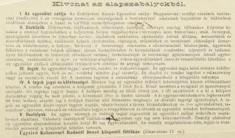 1898 Az Erdélyrészi Kárpát Egyesület rendes tagsági évi jegy Nagy-Kövesd város részére