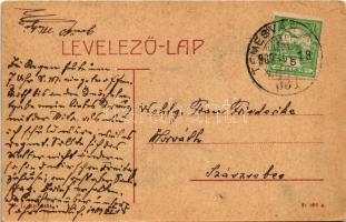 1909 Vinga, Fő utca, királyi járásbíróság. W. L. 5434 / main street, court (kopott sarkak / worn cor...