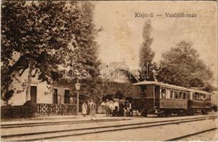 1903 Kisjenő, Kis-Jenő, Chisineu-Cris; vasútállomás, vonat / railway station, train (felületi kopás / worn surface)