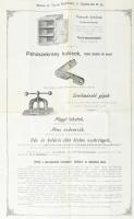 cca 1890 Wiese és Társa páncélszerkény-gyára képes árjegyzék 4 p 30x45 cm Hajtva / Safe catalogue wi...